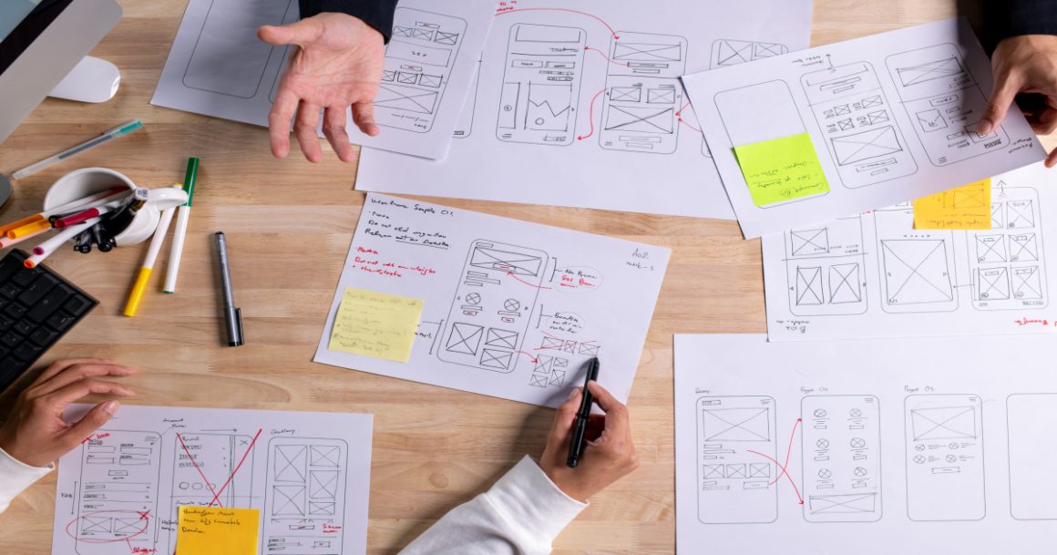 How to build a UX portfolio: hand-drawn wireframe sketches and design notes