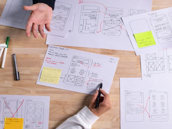 How to build a UX portfolio: hand-drawn wireframe sketches and design notes